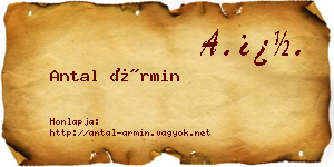 Antal Ármin névjegykártya